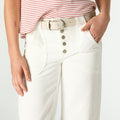 WHITE DENIM PANTS WITH POCKETS