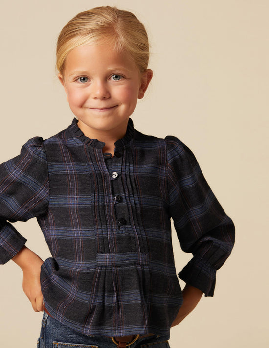 GATHERED PLAID SHIRT