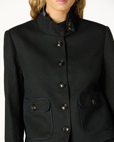 BLAZER BOLSILLOS PIPING AZUL