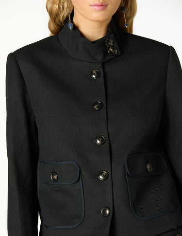 BLAZER BOLSILLOS PIPING AZUL
