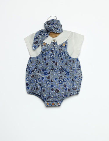 FROG PRINT FLORAL BLUE