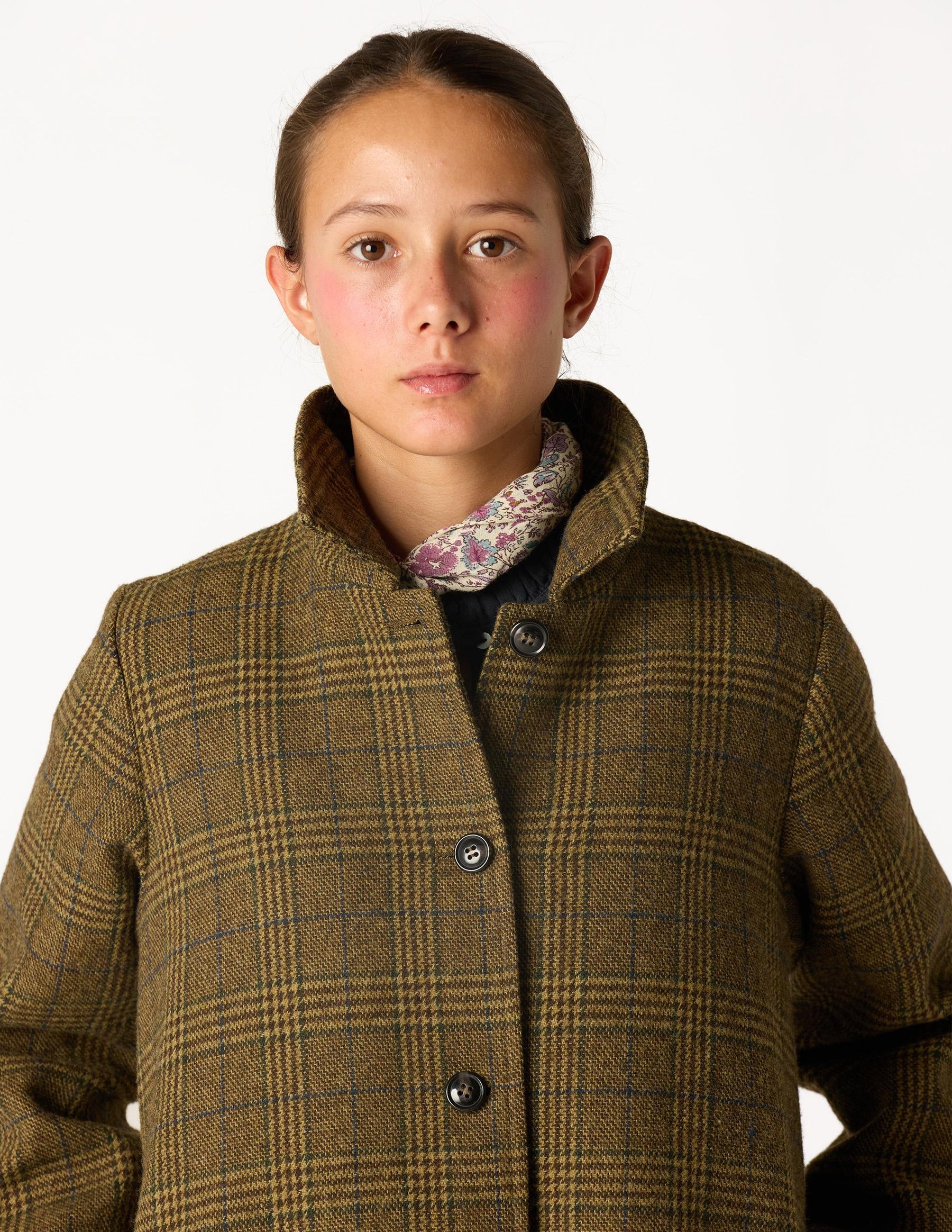ABRIGO CUELLO PICO CUADRO GREEN
