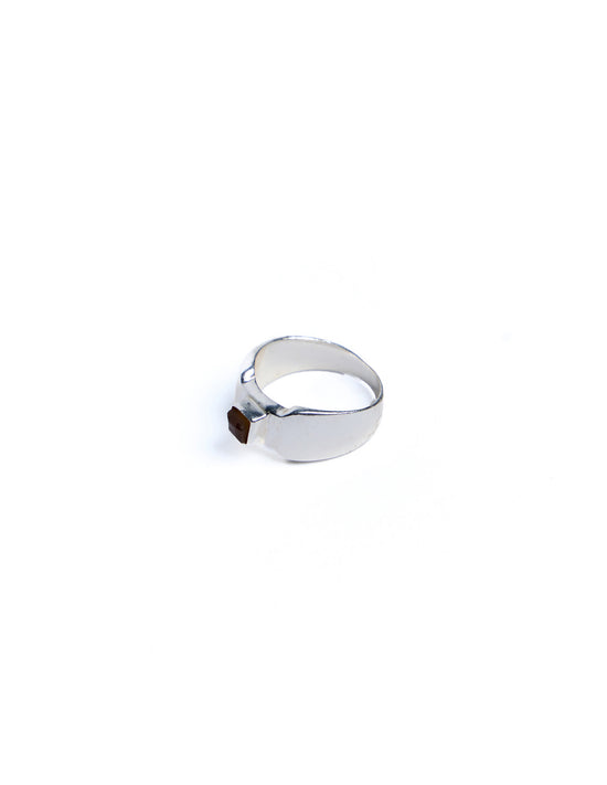 ANILLO PIEDRA CUADRADA CHOCOLATE