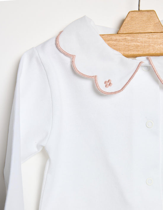 PINK EMBROIDERED BODYSUIT