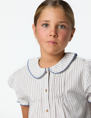 ECRU STRIPE STITCHING SHIRT