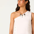 ASYMMETRIC BUTTON-UP SHIRT WHITE