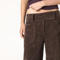 BROWN CORDUROY ROUND POCKET TROUSERS