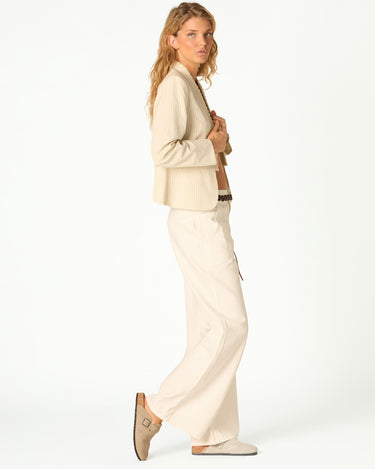 STRIPED LACE BLAZER ECRU