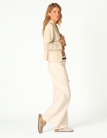STRIPED LACE BLAZER ECRU