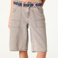 LIGHT GREY DENIM SHORTS