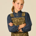 BROWN PRINTED DUNGAREES