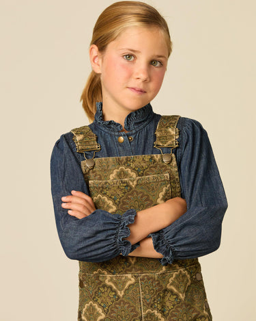 BROWN PRINTED DUNGAREES