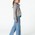 BLUE WIDE LEG DENIM PANTS