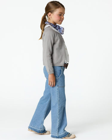 BLUE WIDE LEG DENIM PANTS