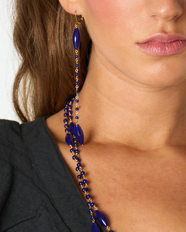 BLUE GLASS EARRINGS