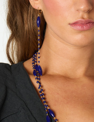 BLUE GLASS EARRINGS