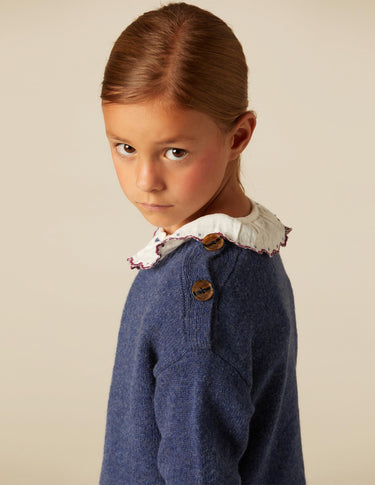 BLUE MARLED BUTTON-UP JERSEY