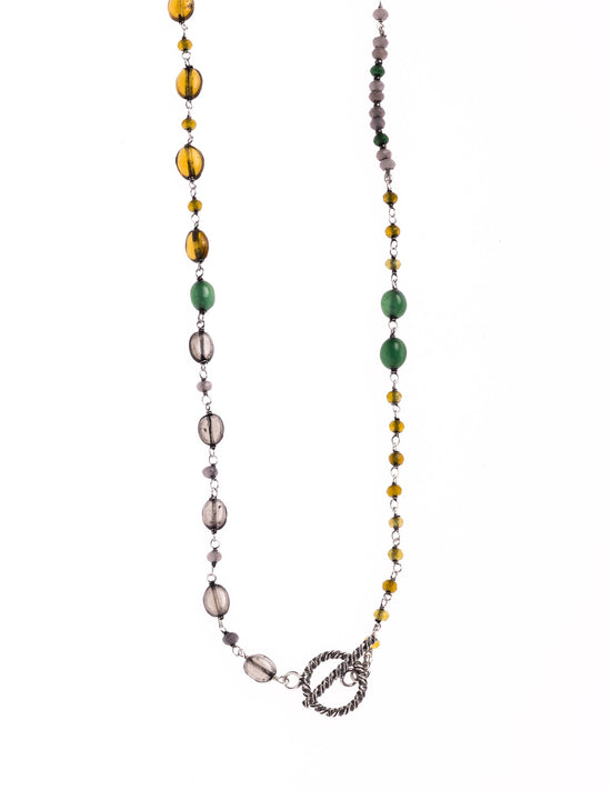 LONG NECKLACE GREEN STONE
