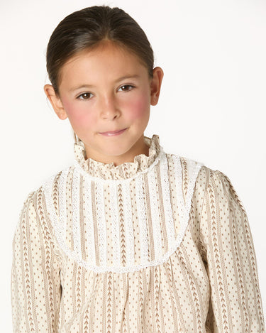 CAMISA ENCAJE FLECHA CHOCOLATE