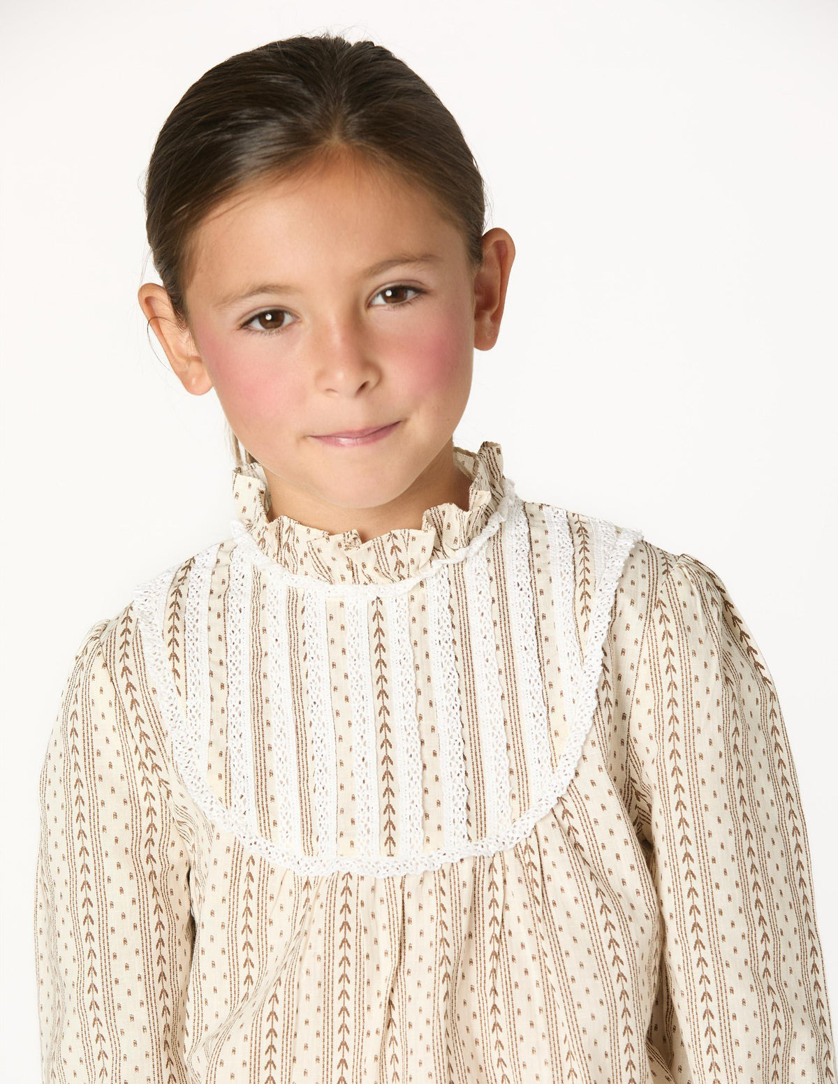 CAMISA ENCAJE FLECHA CHOCOLATE