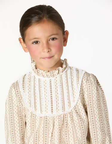 CAMISA ENCAJE FLECHA CHOCOLATE
