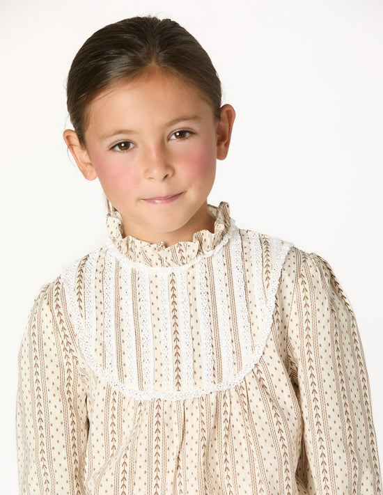 CAMISA ENCAJE FLECHA CHOCOLATE