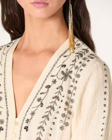 CAMISA  ECRU BORDADO BEADS