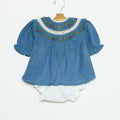 EMBROIDERED ANILINE BLUE SHIRT