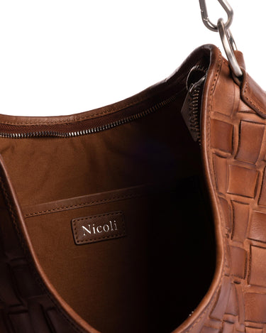 LARGE BRAIDED BROWN BAG