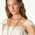 RAW LACE CREPE TOP