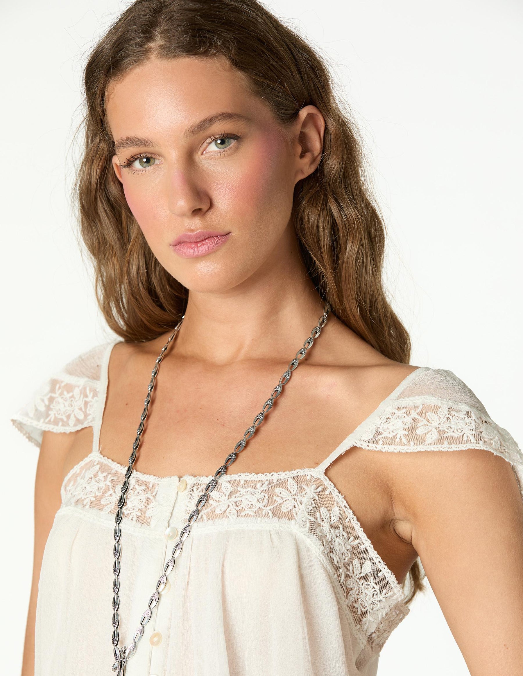 RAW LACE CREPE TOP