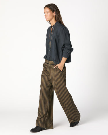 PANTALÓN VIVO CONTRASTE MARRON
