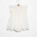 EMBROIDERED ECRU DRESS