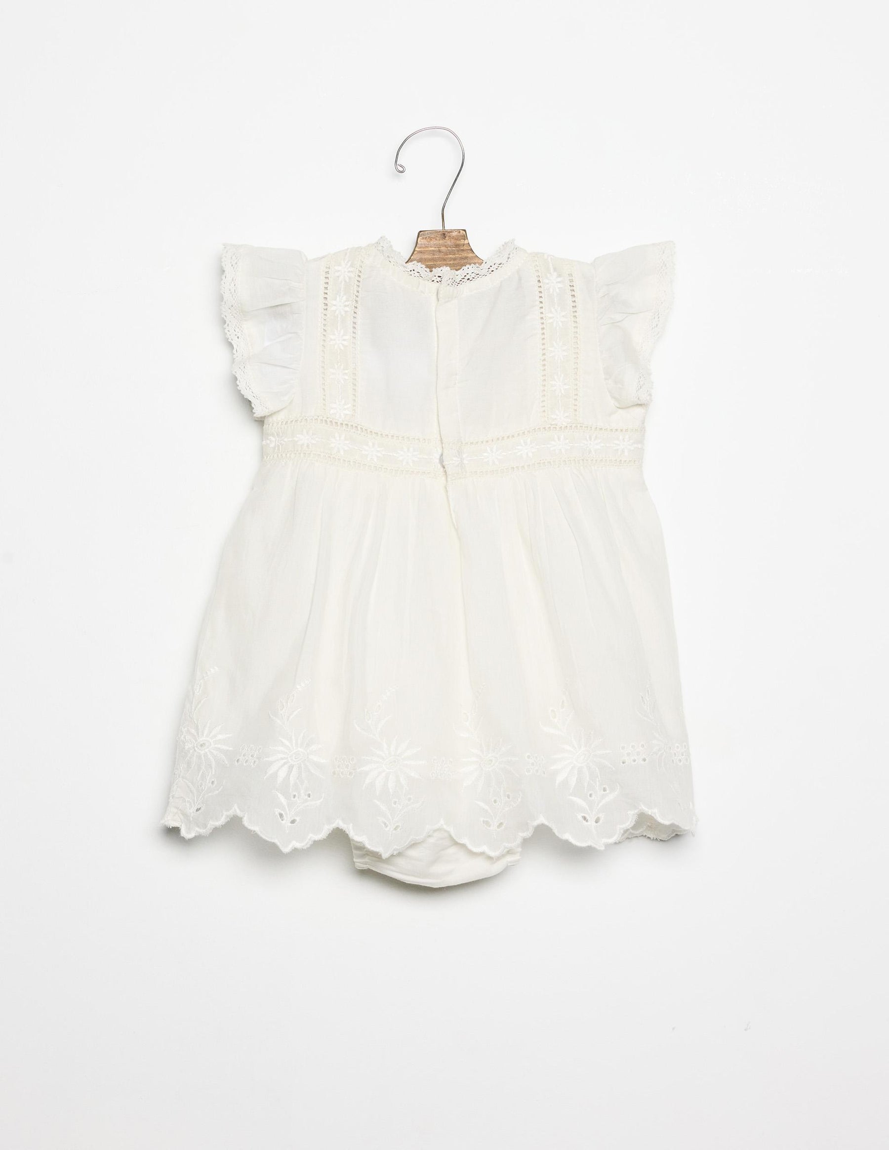 EMBROIDERED ECRU DRESS
