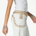 EMBROIDERED YOKE TROUSERS ECRU