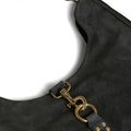 GREEN SUEDE SHOPPING BAG