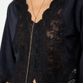 ANTHRACITE LACE BUTTON-UP SHIRT