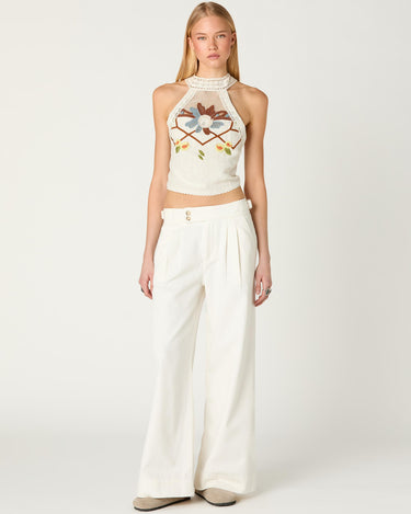 EMBROIDERED MESH TOP