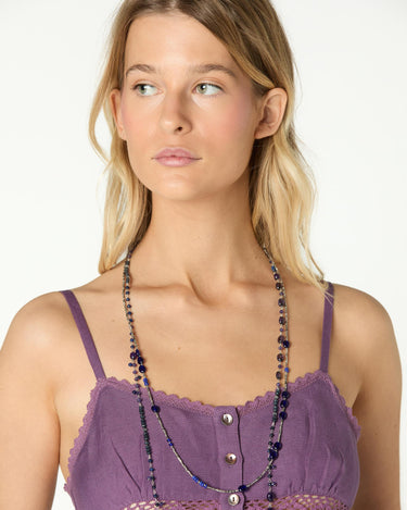 PURPLE DRAWSTRING CAMI TOP