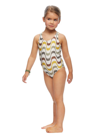 Traje baño ondas mostaza