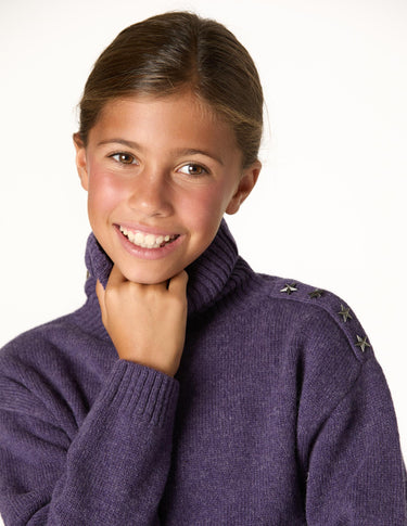 PENSÉE BUTTON TURTLENECK SWEATER