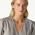 V-NECK LACE SHIRT IRON GREY