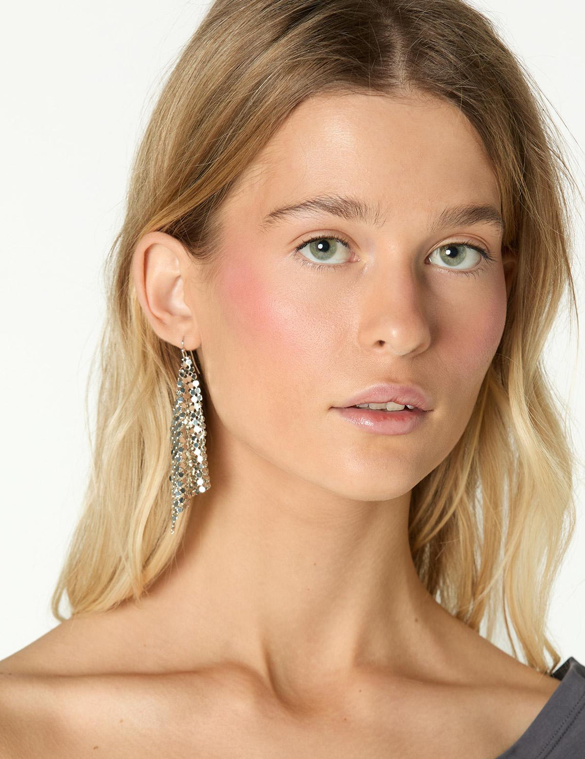 TRIANGULAR METALLIC EARRINGS - STAINLESS STEEL