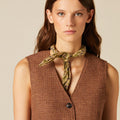 SMALL CHECK BROWN WAISTCOAT