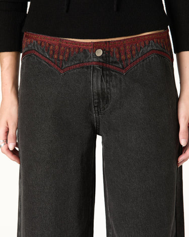 BLACK ETHNIC EMBROIDERED PANTS
