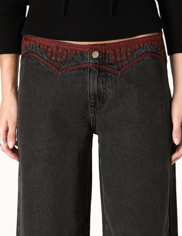BLACK ETHNIC EMBROIDERED PANTS