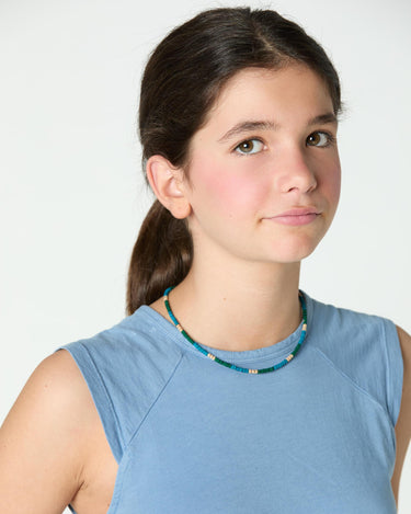 ANILINE BLUE RANGLA SLEEVELESS T-SHIRT
