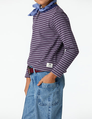 PURPLE STRIPED T-SHIRT