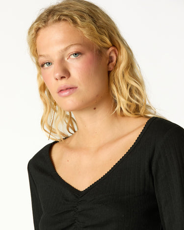 CAMISETA FRUNCE POINTELLE BLACK