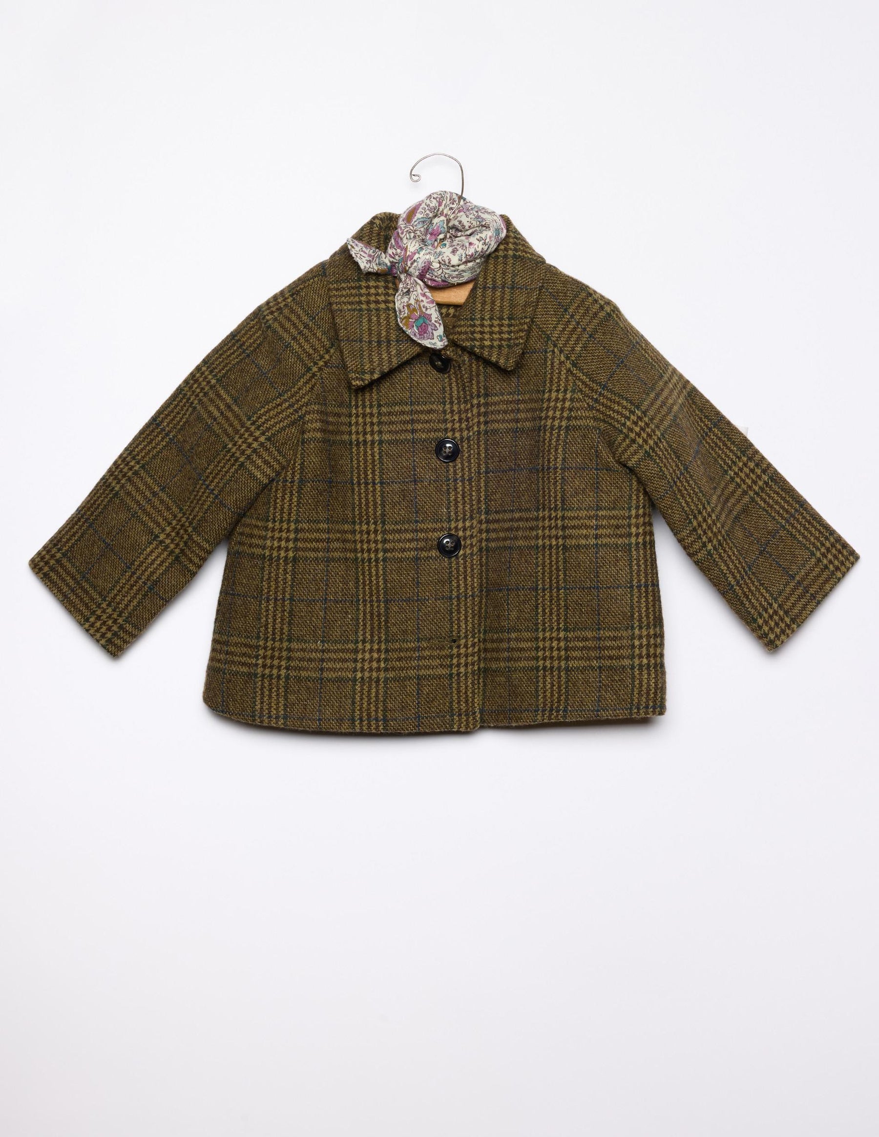 ABRIGO CUELLO PICO CUADRO GREEN